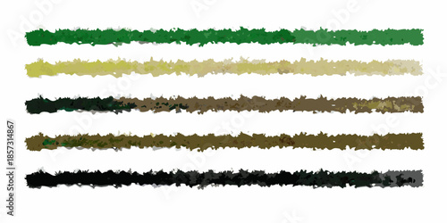 Horizontal bands of textured color green yellow brown and black