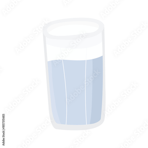 Minimal flat illustration of a glass of water
