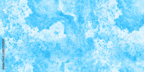 Abstract light blue grunge paint wall texture background, resembling frosty ice or watercolor marble. frosted, icy appearance with scattered speckled details and smooth blended tones. scratch wall.