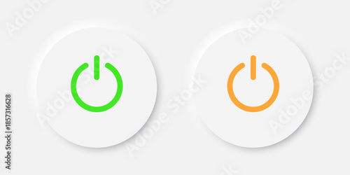 On and off switch buttons in neumorphism style. Vector illustration