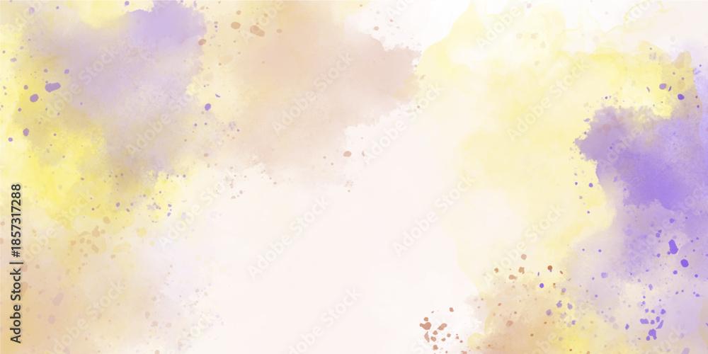 Obraz premium purple shades and Yellow watercolor paper textured illustration for grunge design
