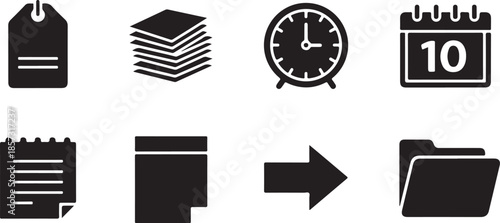 collection of office document icons set