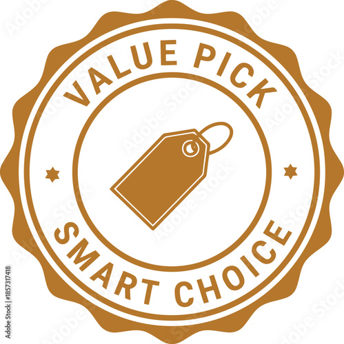 Value Pick Smart Choice Badge Icon for Discount Promotion, Best Price Label, Retail Marketing Sticker