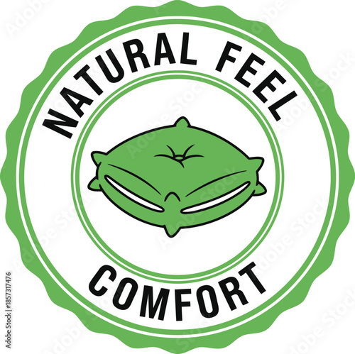Natural Feel Comfort Badge Icon for Eco-Friendly Pillow Products