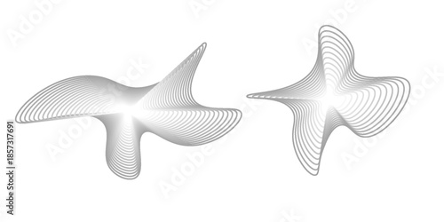 Set of amoeba liquid, irregular, blob lines, dynamic forms, blend shapes vector elements