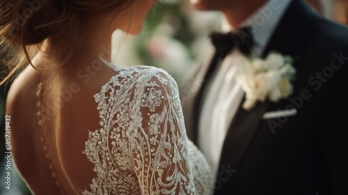 Wedding couple closeup