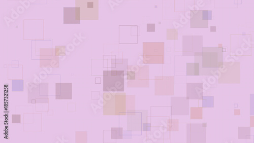 Pastel Geometric Squares Background with Transparent Overlapping Boxes on Grid