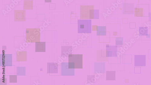 Pastel Geometric Squares Background with Transparent Overlapping Boxes on Grid