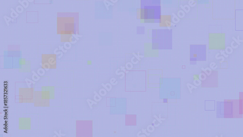 Pastel Geometric Squares Background with Transparent Overlapping Boxes on Grid