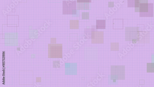 Pastel Geometric Squares Background with Transparent Overlapping Boxes on Grid