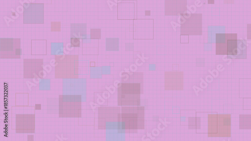 Pastel Geometric Squares Background with Transparent Overlapping Boxes on Grid