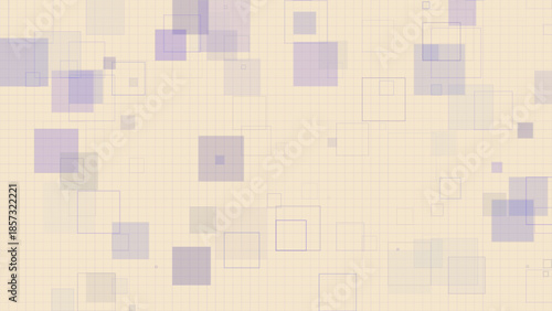 Pastel Geometric Squares Background with Transparent Overlapping Boxes on Grid