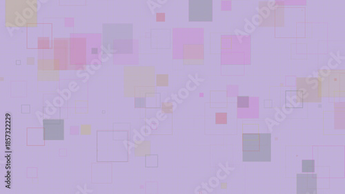 Pastel Geometric Squares Background with Transparent Overlapping Boxes on Grid