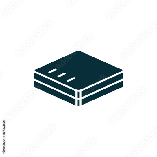 Isometric dark blue router device design on transparent background silhouette