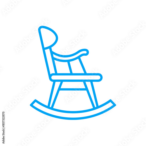 Outline drawing of a rocking chair design on transparent background silhouette