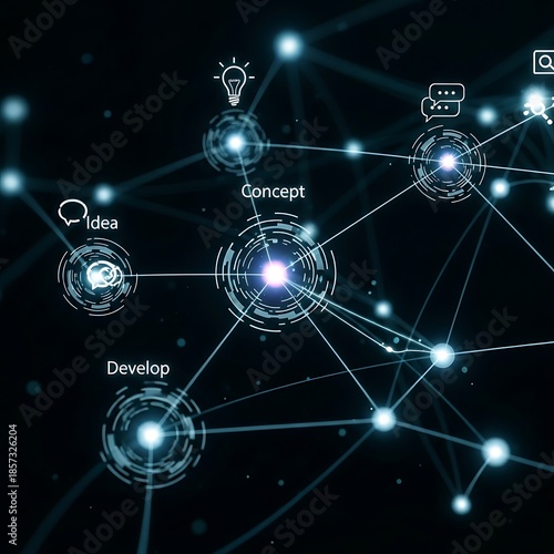 Wallpaper Mural Digital Network of Ideas - Concept Development and Technological Innovation. Torontodigital.ca