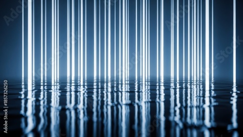 Mesmerizing blue light reflections on water surface