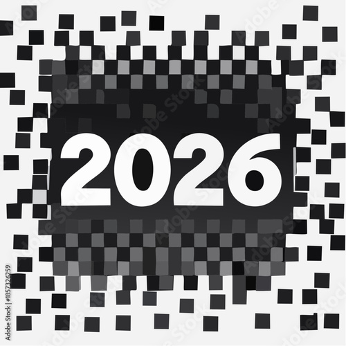 Modern QR code design with 2026 date in bold white font