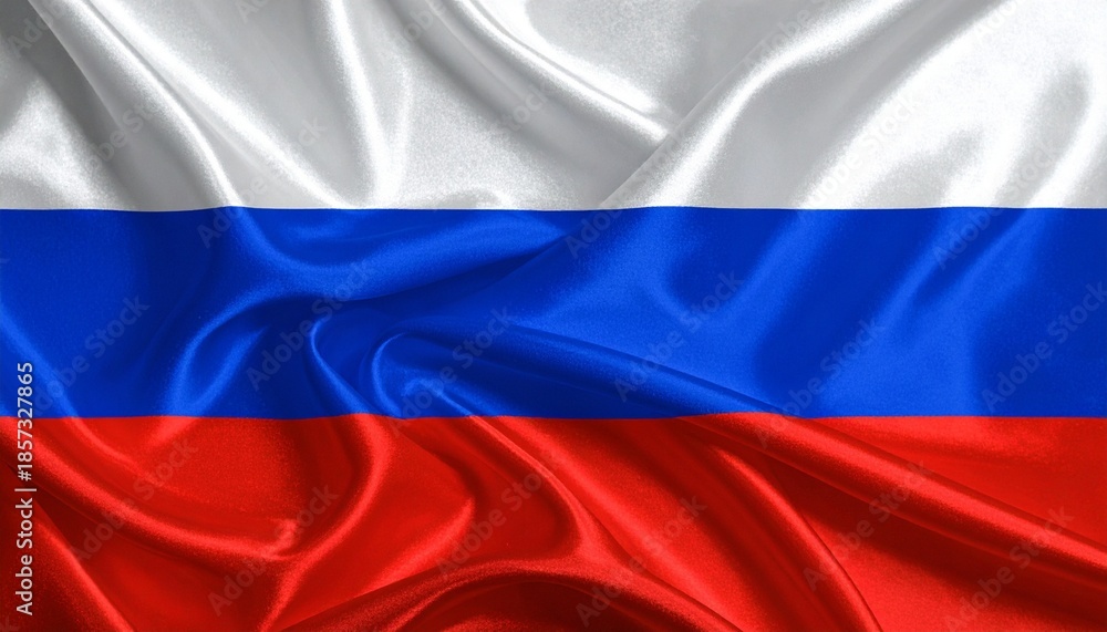 Fototapeta premium Flag of Russia with horizontal white, blue, and red stripes representing national identity and sovereignty