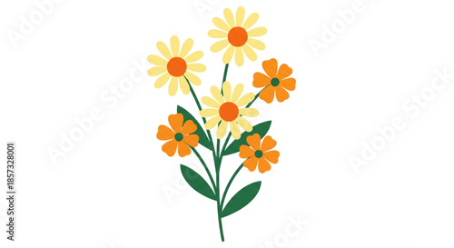Bright Spring Daisy Bouquet for Cheerful Greeting Cards, Invitations, and Floral Website Design