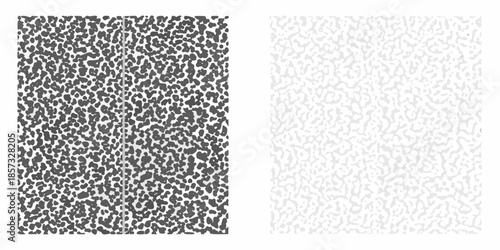 Comparison of two textures a dense black pattern and a light gray one