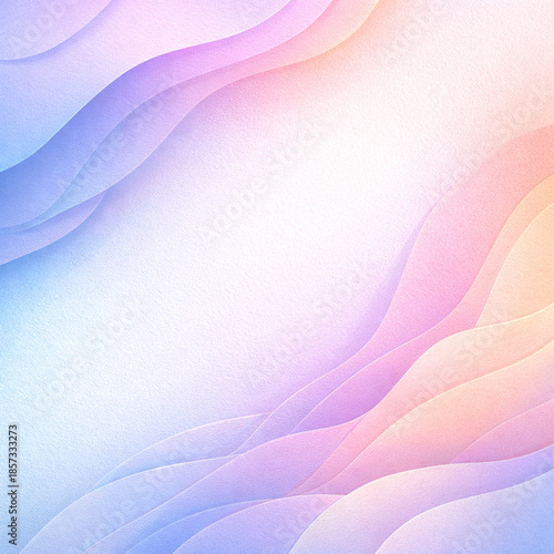 Pastel Paper-Cut Wave Background with Soft Gradient.