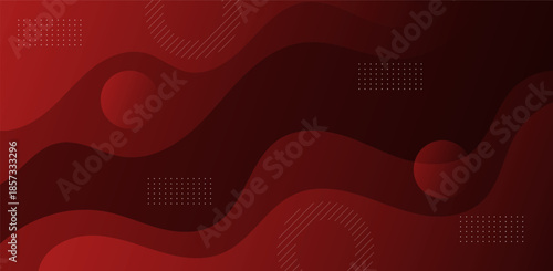Red abstract background with flowing wave shapes and subtle textures creating elegant and modern visual style.