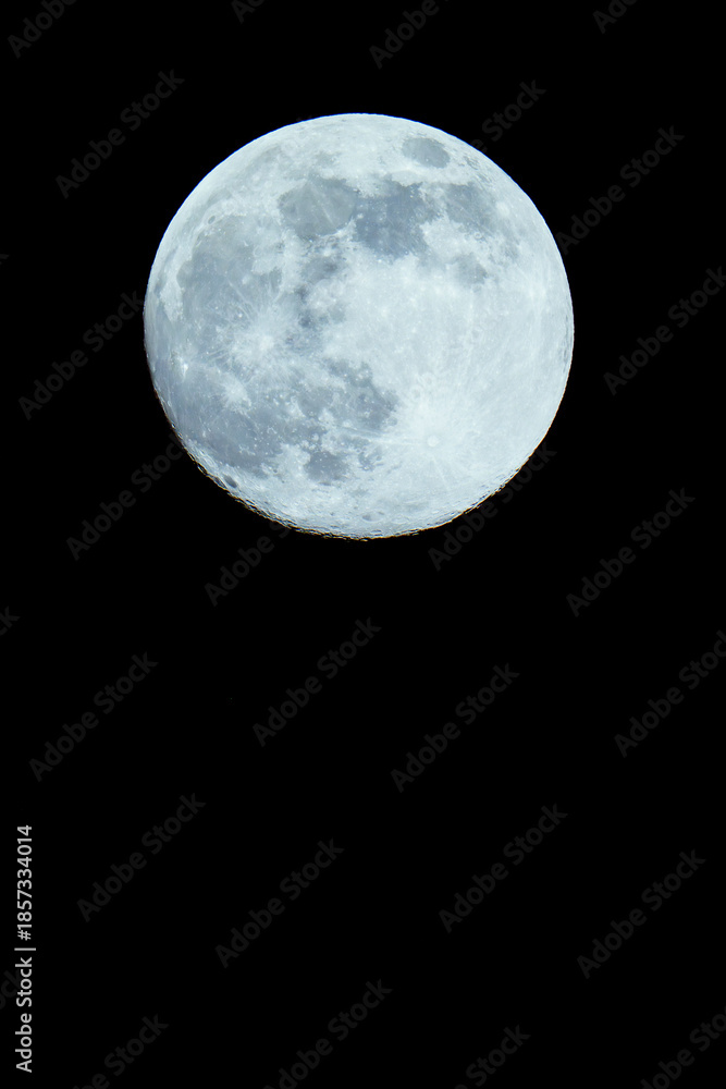Obraz premium Full Moon in Clear Night Sky