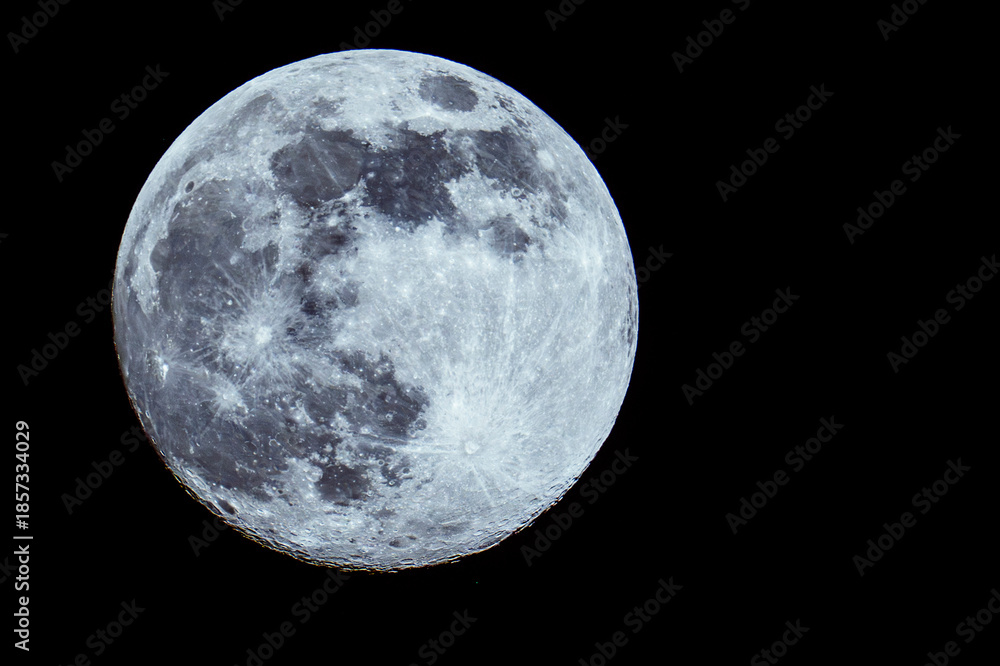 Fototapeta premium Full Moon in Clear Night Sky