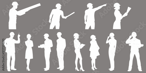 Silhouettes of people in various poses showcasing different body language and gestures