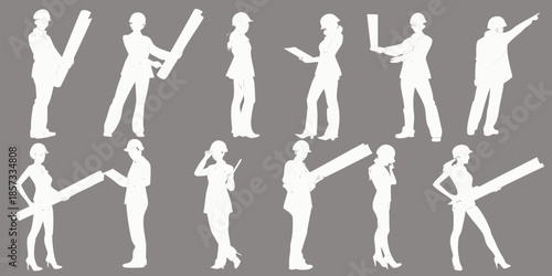 Silhouettes of people in various dynamic poses against a neutral background
