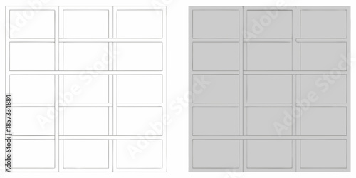 Geometric grid patterns a comparison of light and shaded rectangular designs