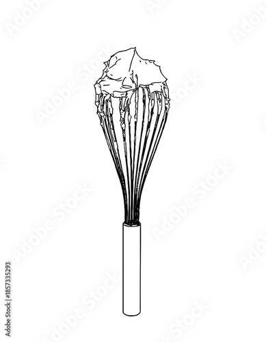 Black And White Dandelion Seed Head Illustration With Long Stems And Delicate Bud