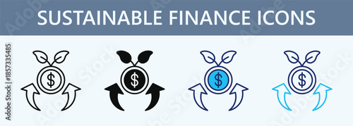 Sustainable FInance Icon Set Multiple Style Collection