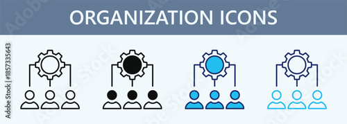 Organization Icon Set Multiple Style Collection