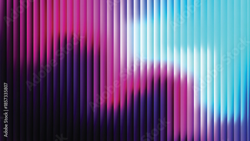 Glass ripple texture with dark gradient background and lilac light streaks. Futuristic distortion, moody abstract glow, reeded vertical blur. Vector illustration