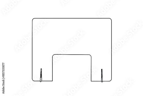 Large Rounded Rectangle Frame With Inner Arch Cutout And Side Clips For Display