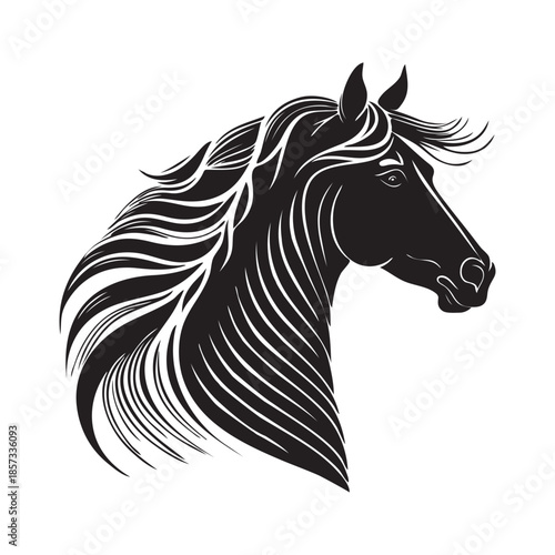horse head animal vector white background illustration. 