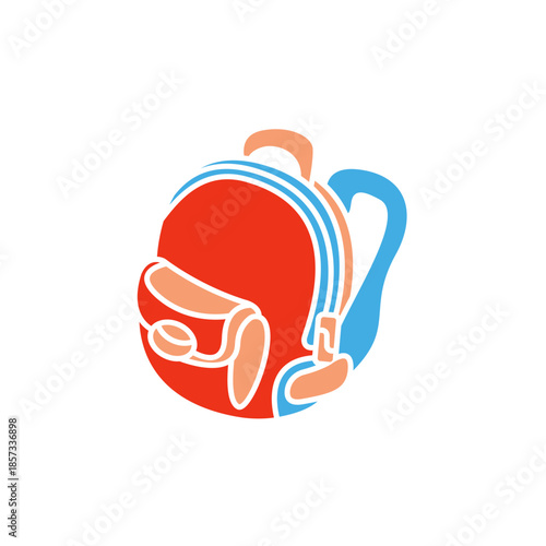 backpack icons minimalist flat style design. backpack Vector illustration on white background