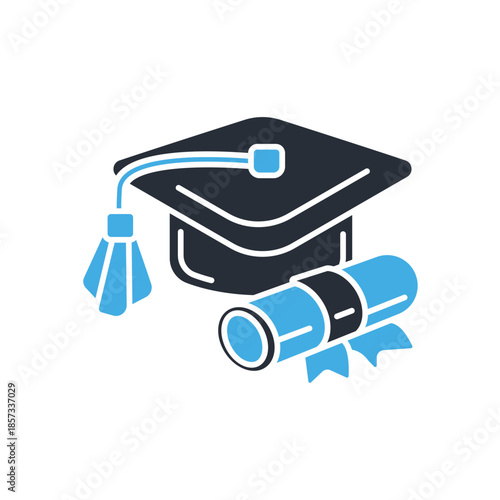 graduation cap icons minimalist flat style design. graduation cap  Vector illustration on white background