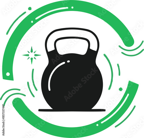 silhouette image of a kettlebell exercise tool