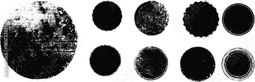 Grunge post Stamps Collection, Circles. Banners, Insignias , Logos, Icons, Labels and Badges Set . vector distress textures.blank shapes.