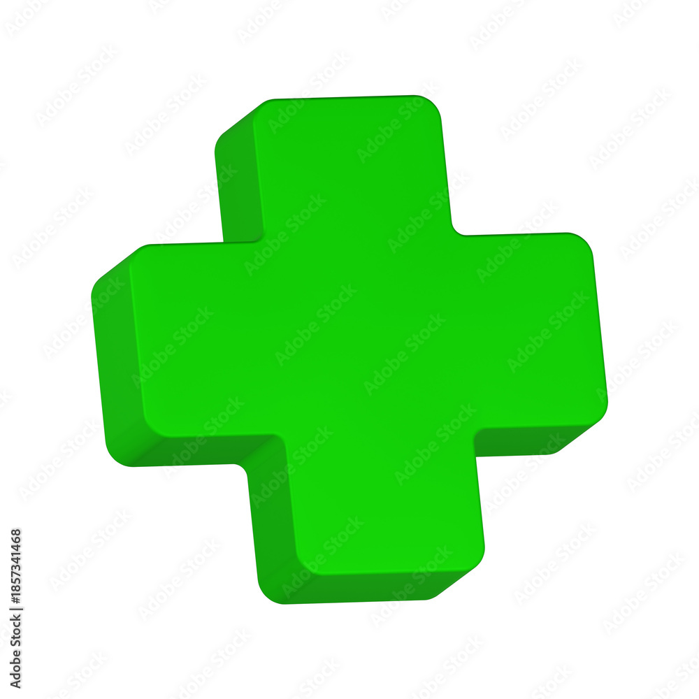 Obraz premium plus mark icon 3d render green color