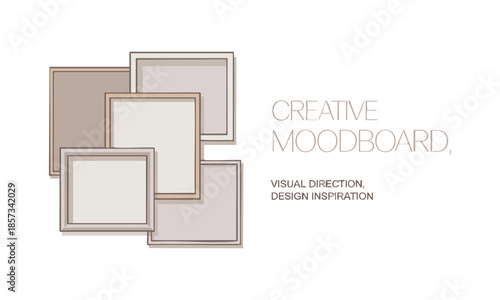 Abstract Minimal Collage Background With Neutral Frame Layout Vector illustration, easily editable. 