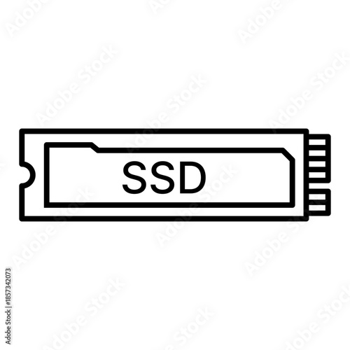 M.2 ssd line icon with editable stroke