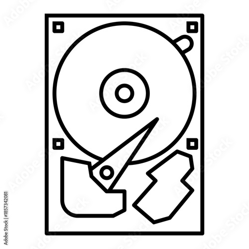 hdd line icon with editable stroke