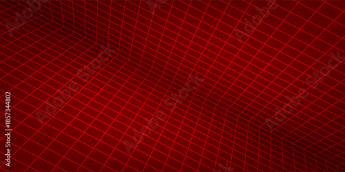 Abstract red gradient background with geometric white lines design background vector illustration. Perfect for modern studio - Wall - banner - poster. Futuristic templates.