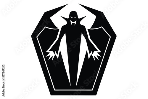 vampire coffin vector icon silhouette