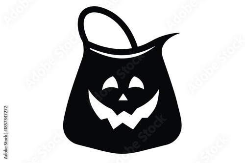 trick or treat bag vector icon silhouette