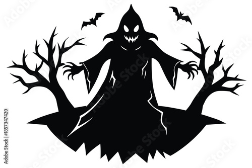 spooky shadow vector icon silhouette